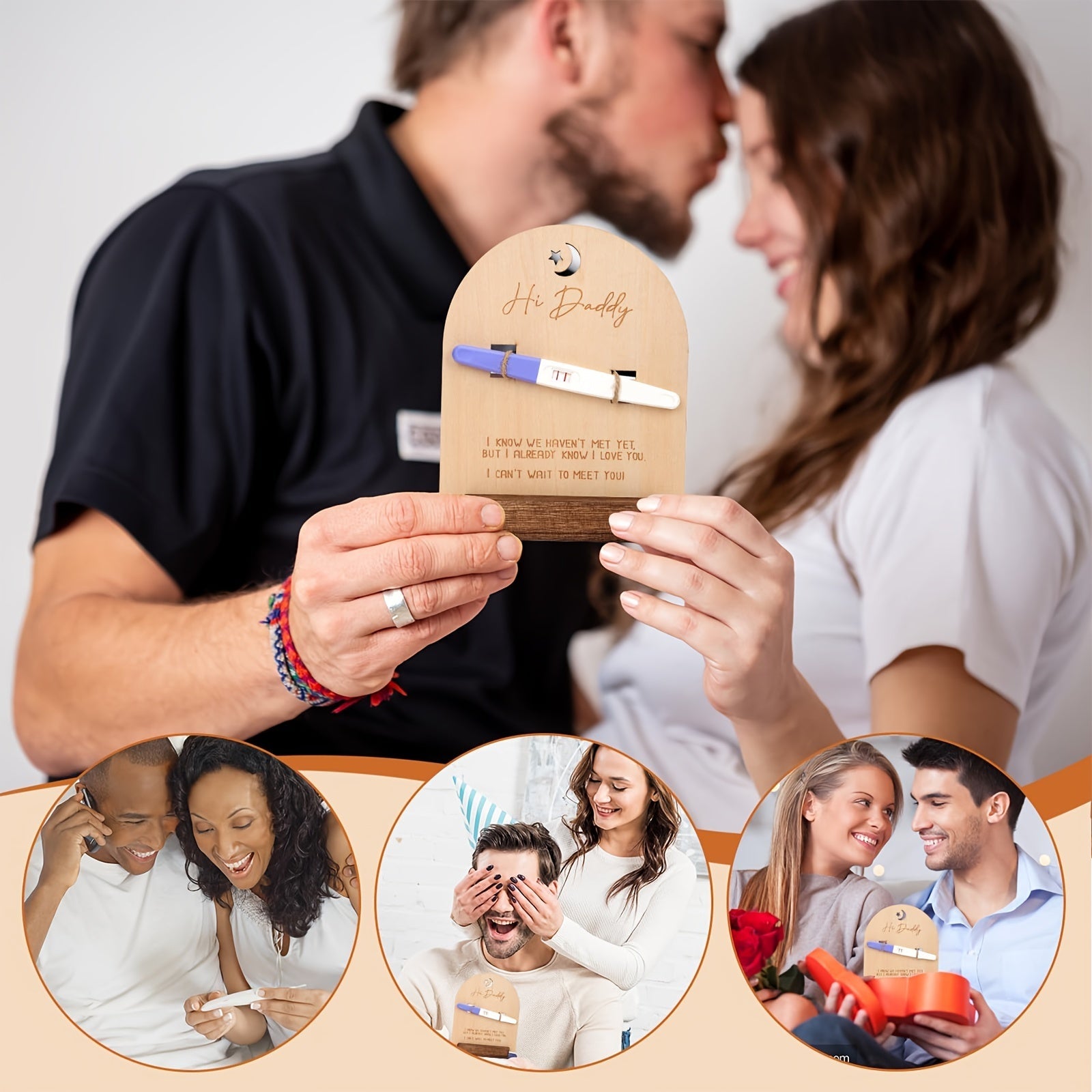 Деревянная рамка для коллажа с объявлением о беременности для будущих отцов с гравировкой, памятный сувенир