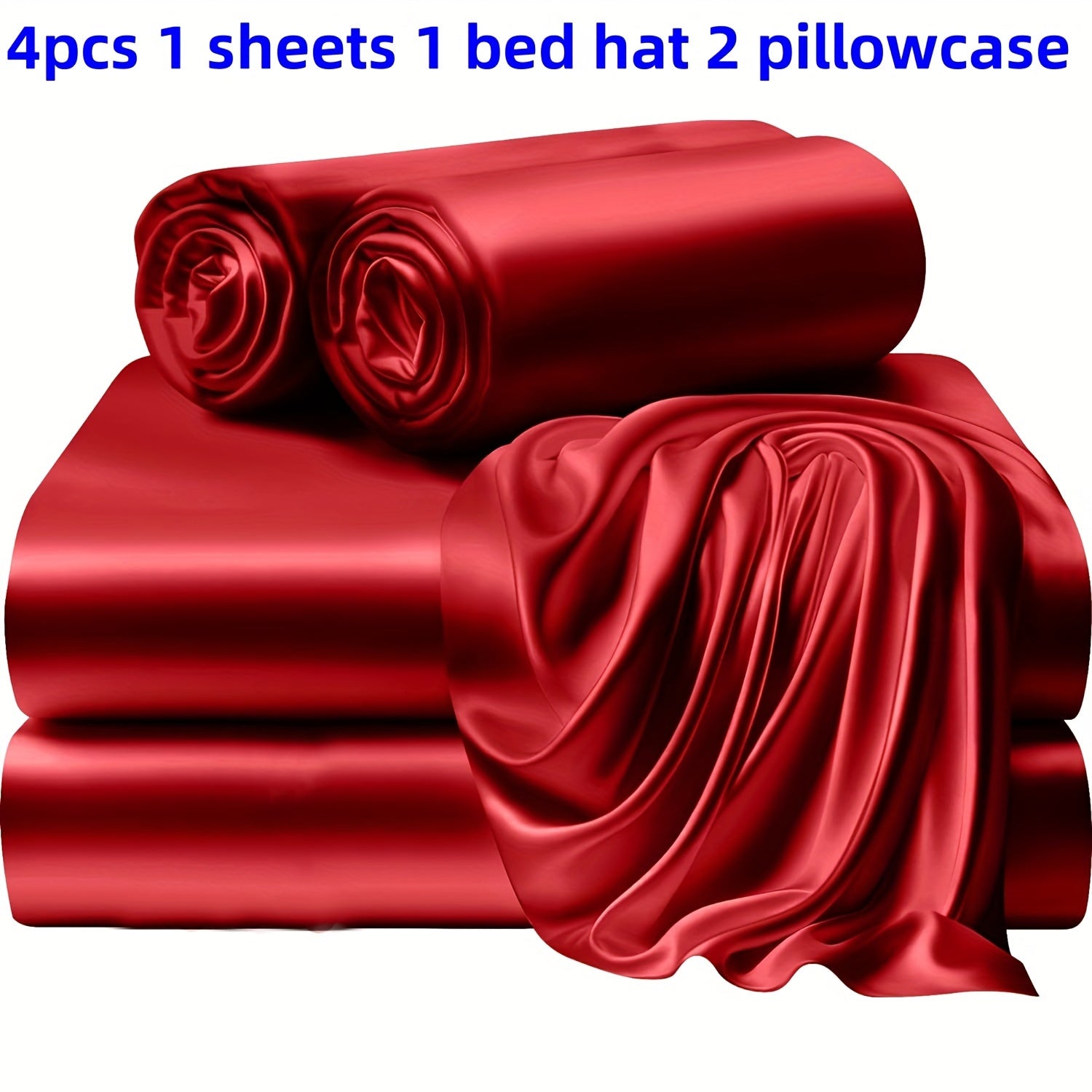 Solid Color Bed Sheets and Bed Skirts Set with Pillowcases - Soft and Silky Bedding