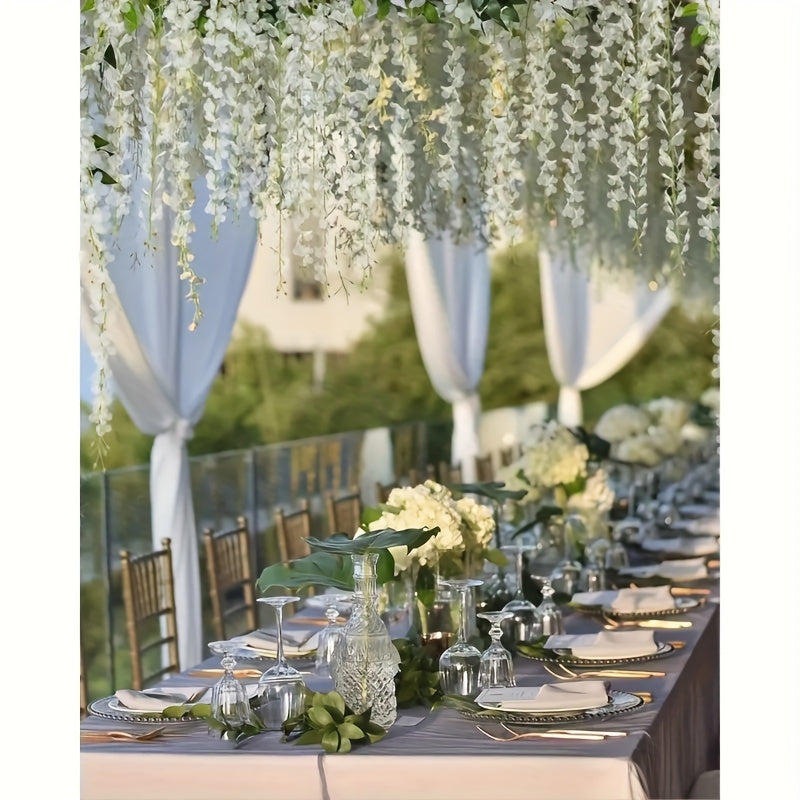 Artificial Wisteria Garland 182.88cm Faux Purple Vine Flowers for Outdoor Home Decor