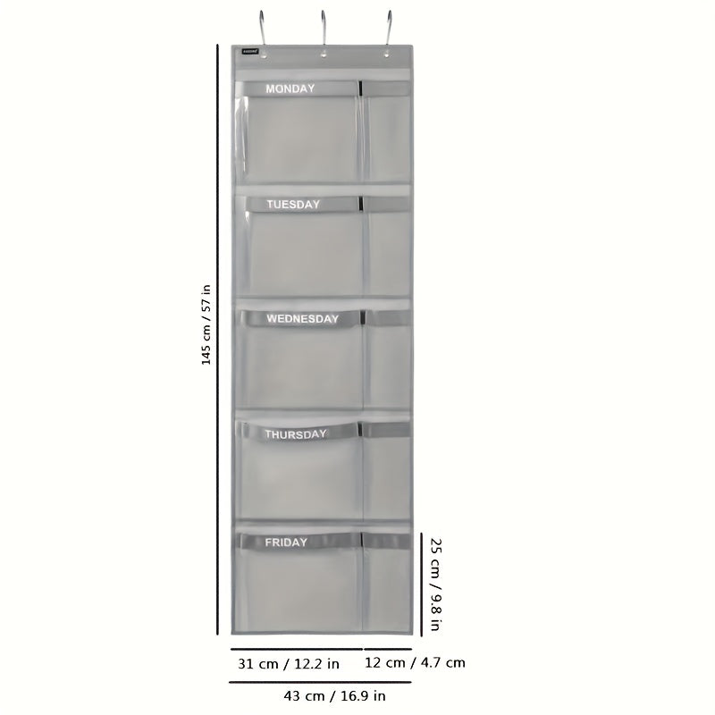 Portable Clothes Organizer Bag for Daily Use Gray Purple 68.58cm Tall