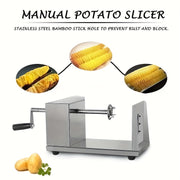 Manual Stainless Steel Potato Slicer with Alloy Steel Blade for Vegetables and Fruits