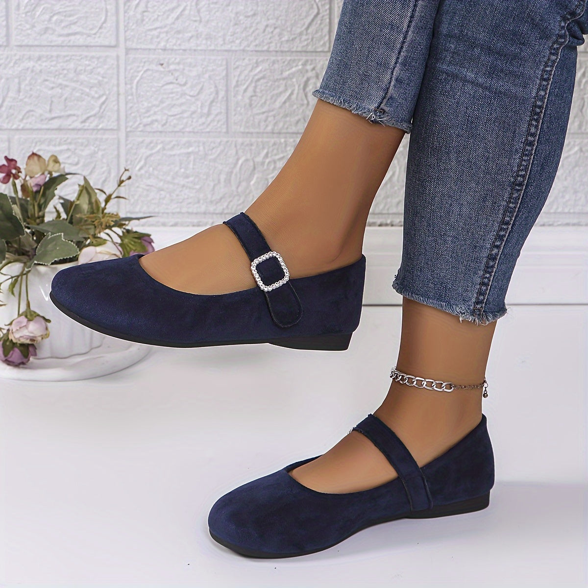 Zapatos planos para mujer casuales de punta redonda cómodos para todas las estaciones