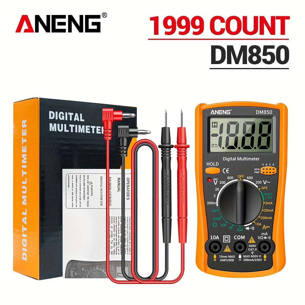 Digital Multimeter 1999 Counts Auto AC/DC Voltage Resistance Current Tester LCD Display