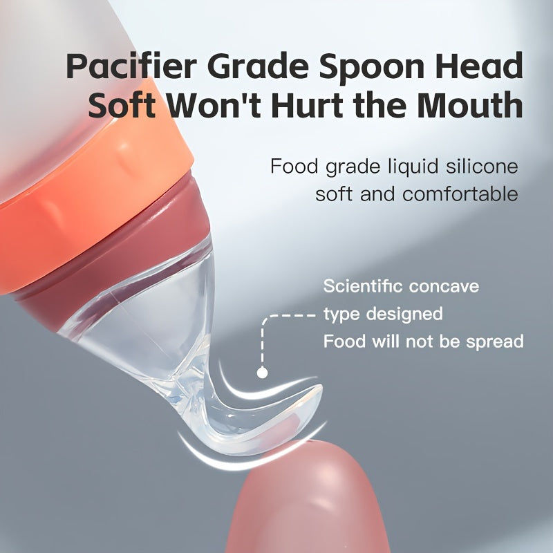 Suyuq silikon ovqat beruvchi, 100ml/3oz sig‘imga ega, guruch pastasi uchun siqish ovqat berish shishasi