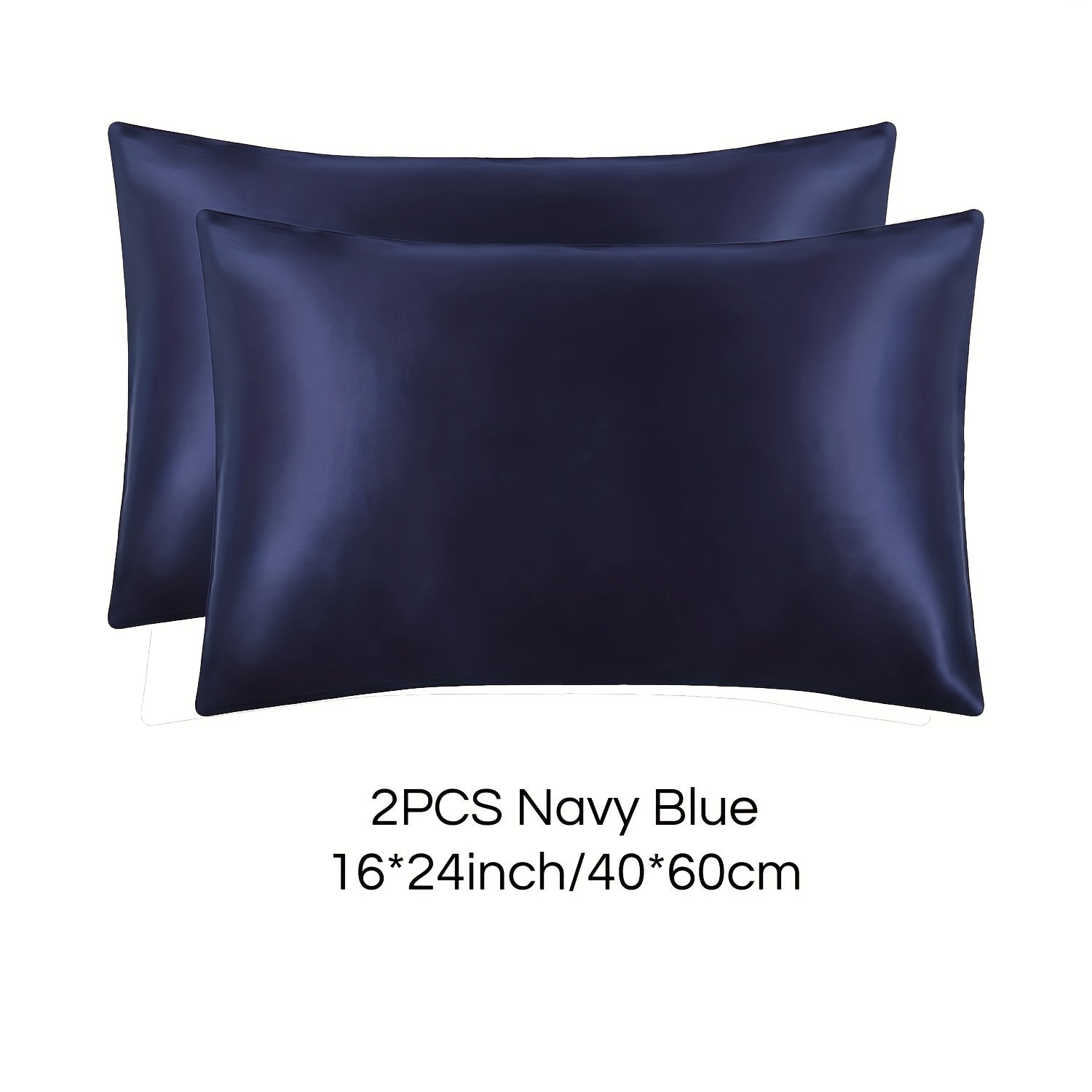 Set of 2 Mulberry Silk Pillowcases Hypoallergenic Satin Weave Solid Color Invisible Zipper Machine Washable Skin Hair Care