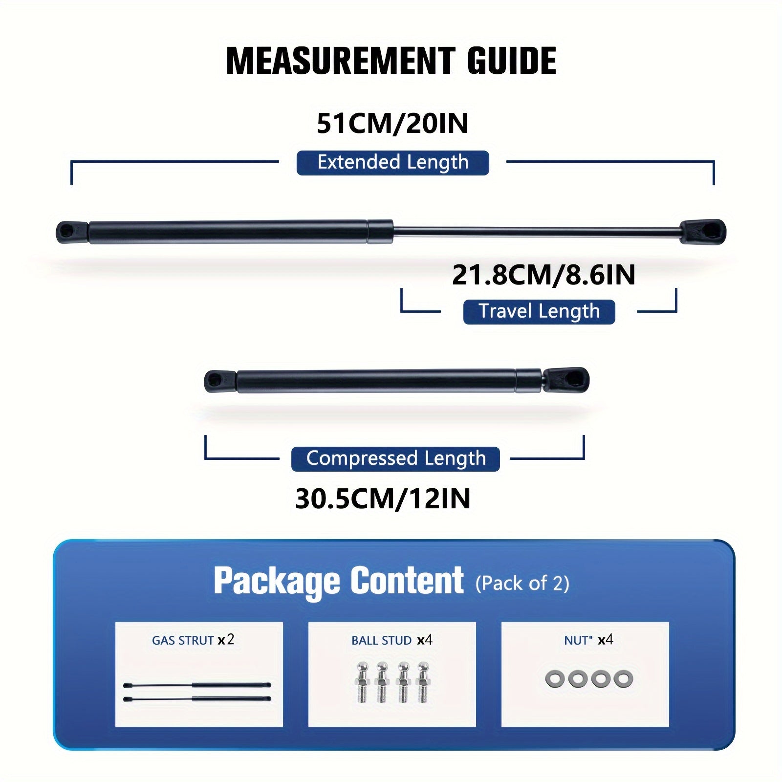 Hydraulic Gas Spring Lift Strut for Camper Shell RV Bed Storage Box