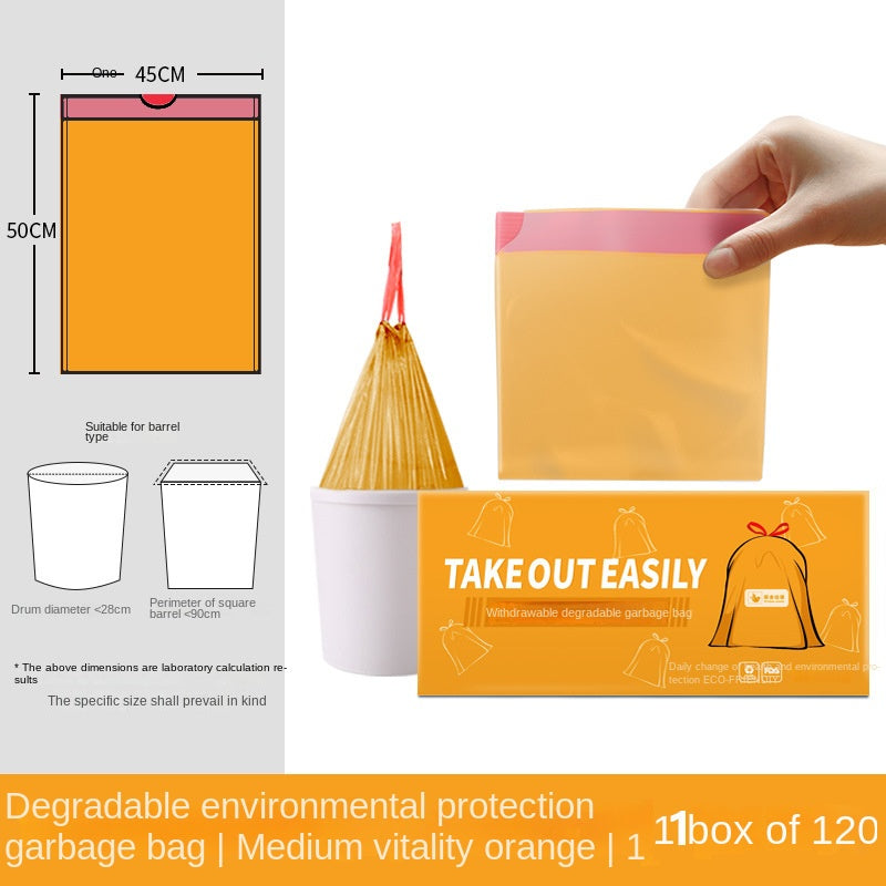 Multipack Tear-Free Drawstring Trash Bags Black Degradable Kitchen Bathroom Bedroom