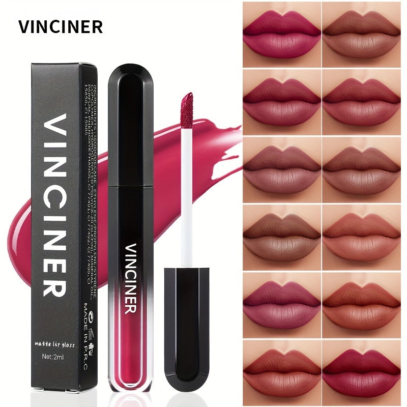 Women Velvet Matte Lip Glaze 12 Colors Waterproof Long-Lasting Lipstick