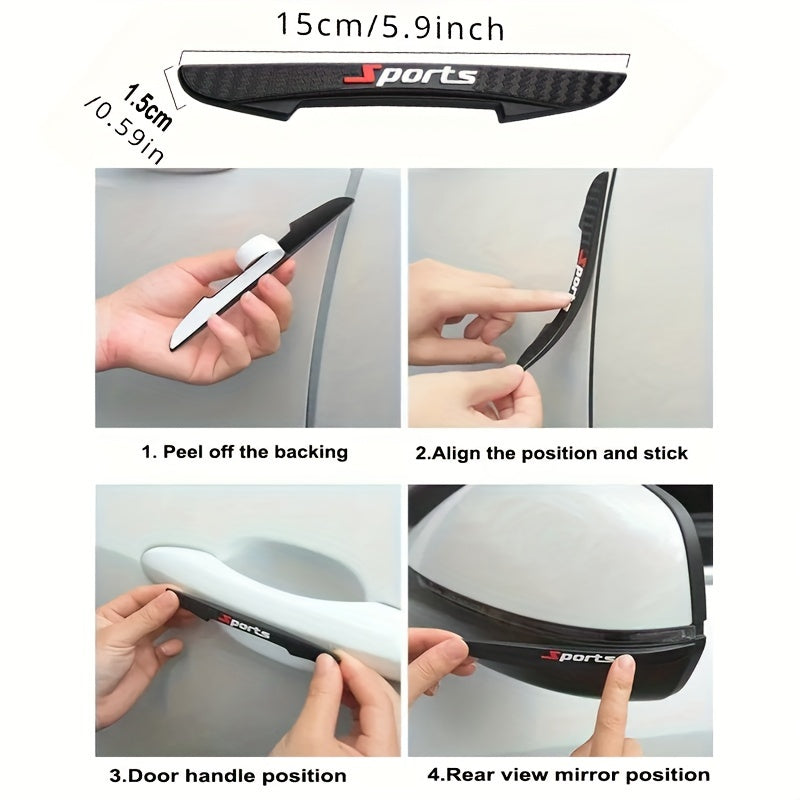 Universal Car Door Sill Protectors Faux Leather Threshold Strips 5-Pack