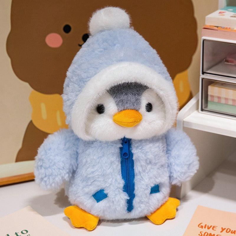 Soft Polyester Penguin Plush Doll for Girls Ages 0+ with Ragdoll Pillow