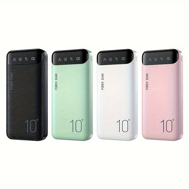 10000mAh Portable Power Bank with USB Type-C Micro Interfaces for Travel and Outdoor Use