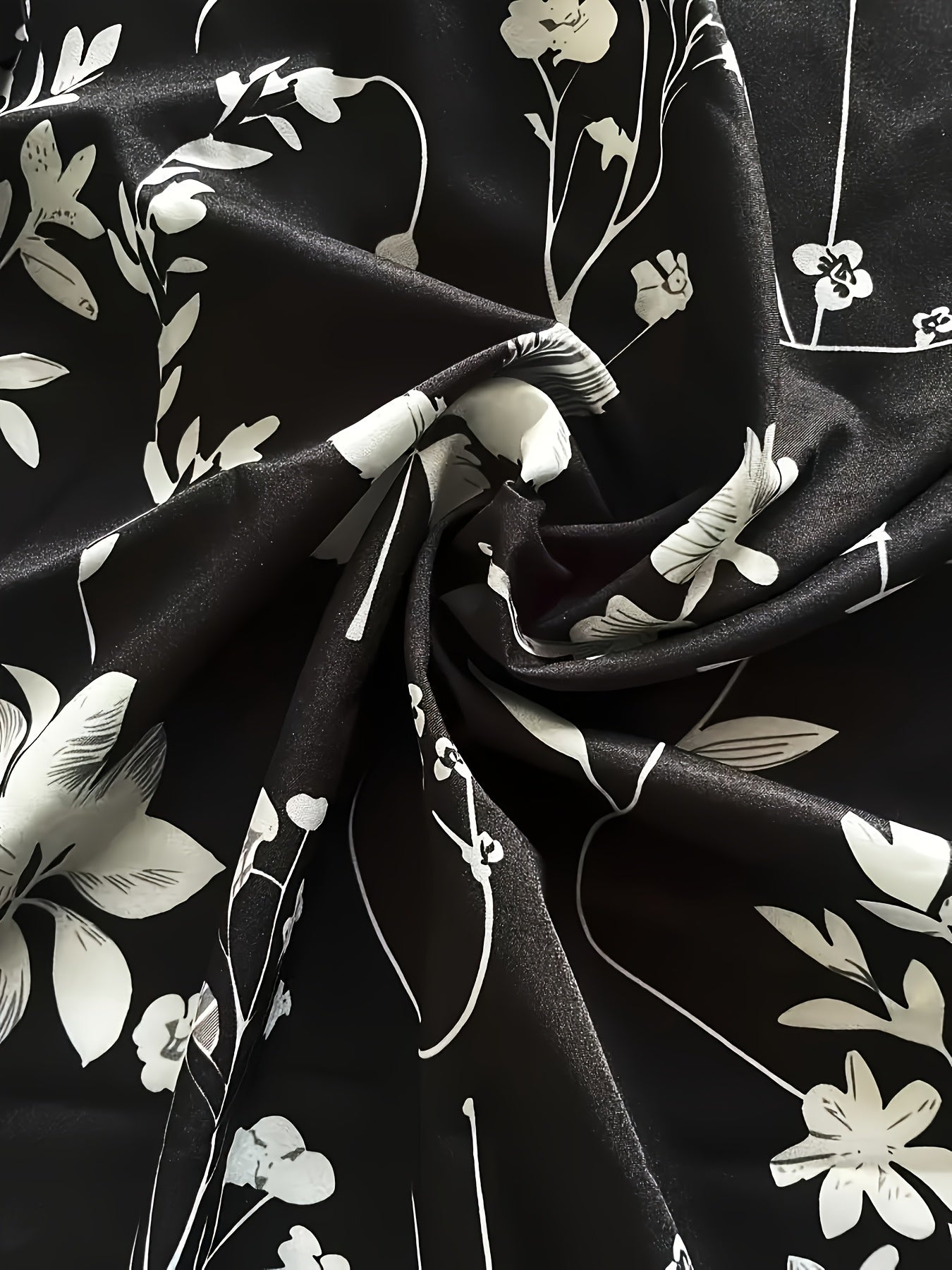 Women's Floral Print Sleeveless V-Neck Blouse Polyester Casual Summer Black