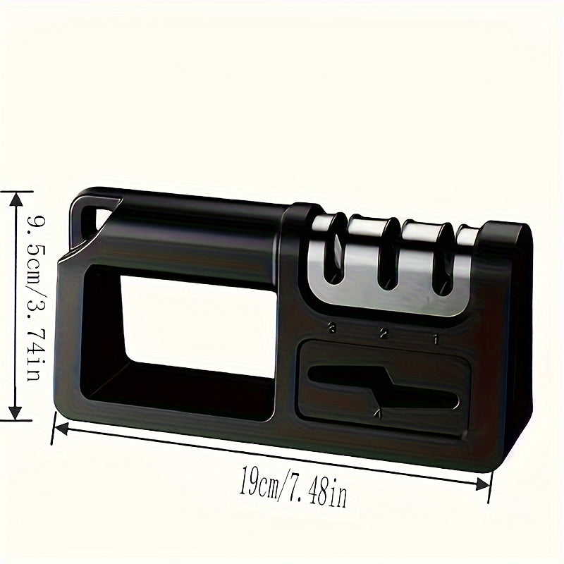 Амбидекстренный точильщик ножей и ножниц из нержавеющей стали 4-в-1 ручной без батареек