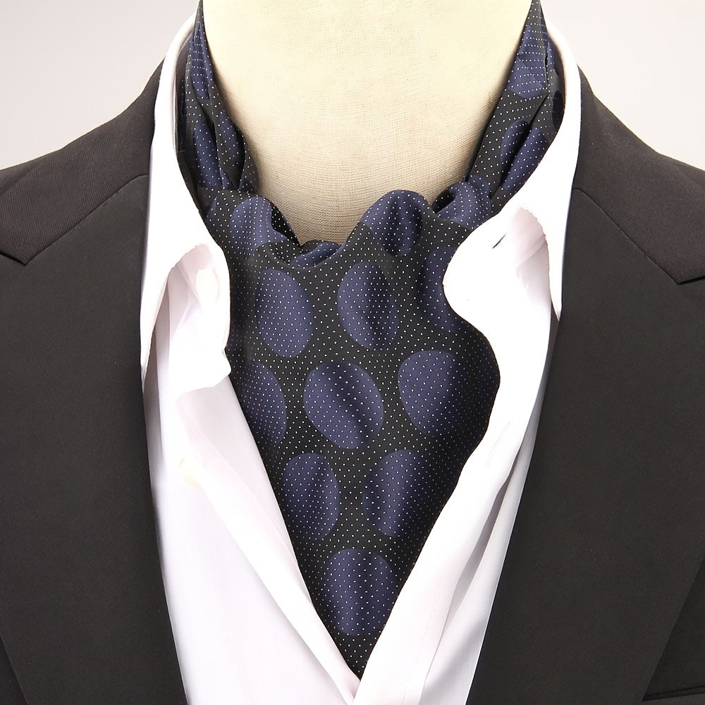 Men's Polka Dot Ascot Cravat Shirt Scarf Polyester for Casual and Formal Wear