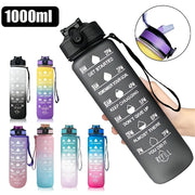 32oz Leak-Proof Gradient Water Bottle with Carry Strap for Hiking and Active Use