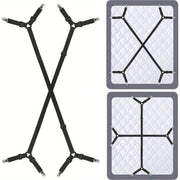 Adjustable Crisscross Bed Sheet Straps Set of 2 Elastic Fasteners Mattress Cover Clips