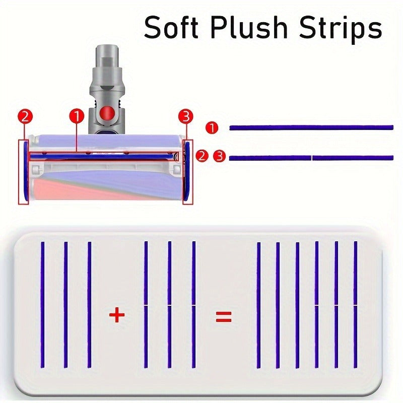 Juego de 9 tiras de repuesto de lana suave para limpieza de suelos V6 V7 V8 V10 V11