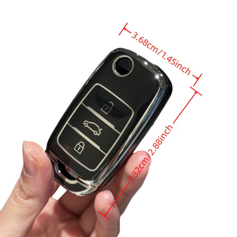 Universal TPU Car Key Cover Scratch-Resistant Protective Shell Black