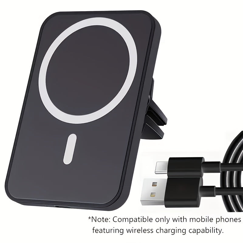 Magnitli simsiz avtomobil uchun quvvatlagich tutqich 15W tez quvvatlantirish sozlanadigan USB Type-C