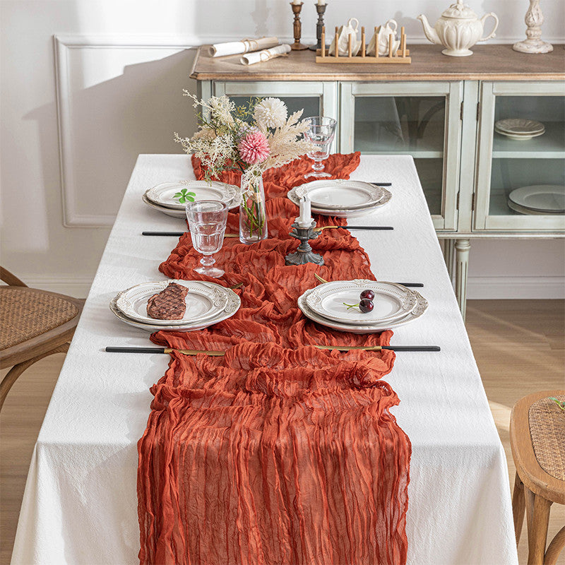 Boho Cheesecloth Table Runner for Home Decor and Events