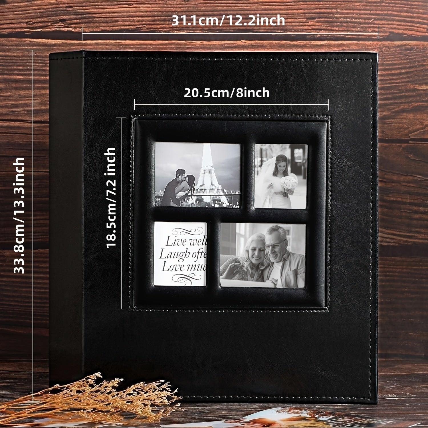 Faux Leather Photo Album Holds 500 4x6 Photos Family Wedding Travel Memory Book