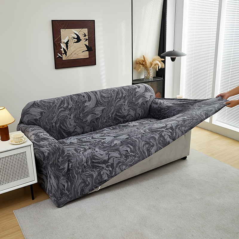 All-Season Stretchable Sofa Cover with Anti-Slip and Modern Print Fits Single to Four-Seater