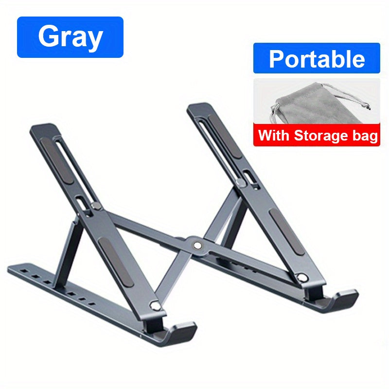 Aluminum Laptop Stand Foldable Adjustable Height Ventilated for 9-15.6 Inch Devices