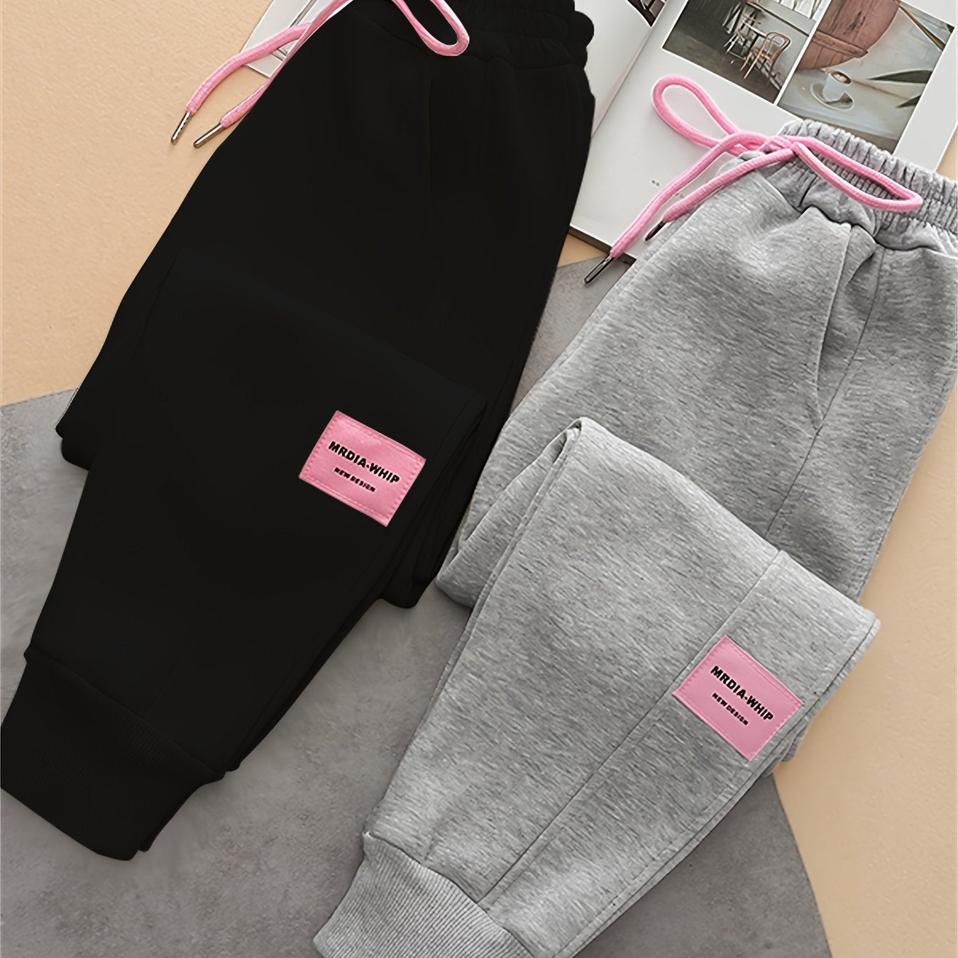 Girls' Kids' Casual Pants Spring Fall Long Length Solid Cotton Blend Loose Fit