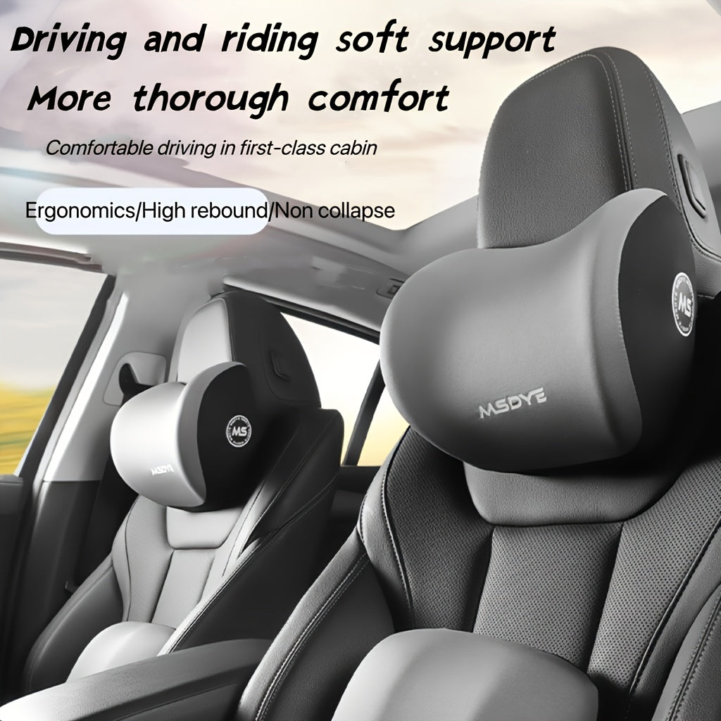 Car Memory Foam Headrest and Lumbar Support Pillow Set for Driver Comfort
