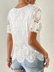 Plus o'lcham ayollar uchun korsetli, qisqa qo'lli, shifonli, gul naqshli bluz