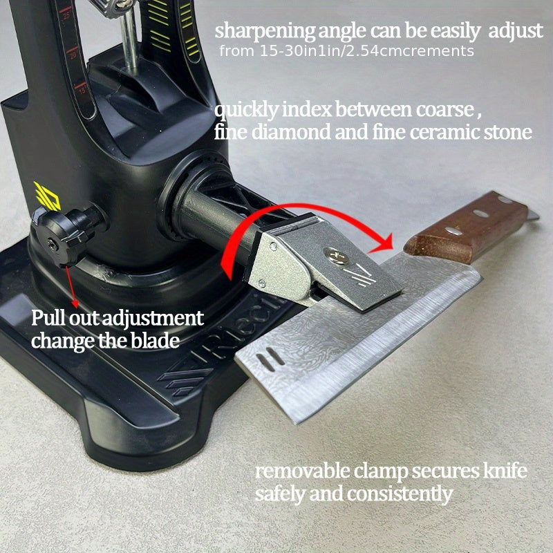 Afilador de cuchillos de ángulo fijo con piedra de diamante para uso en exteriores de cocina base de aleación duradera