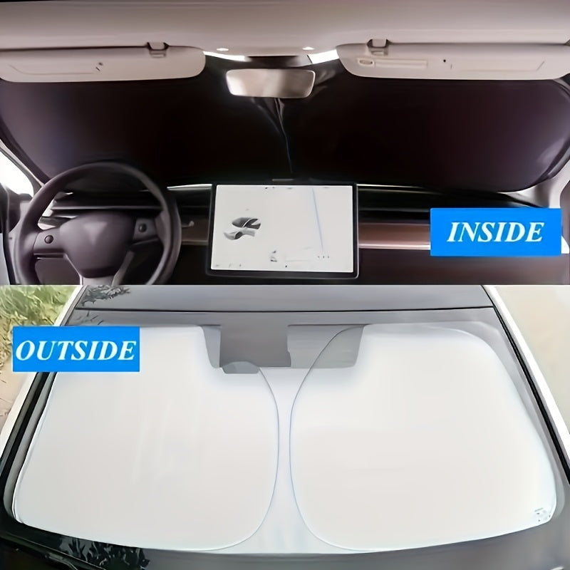 2024 Car Sunshade Roll-Up Thermal Insulation Alloy Universal