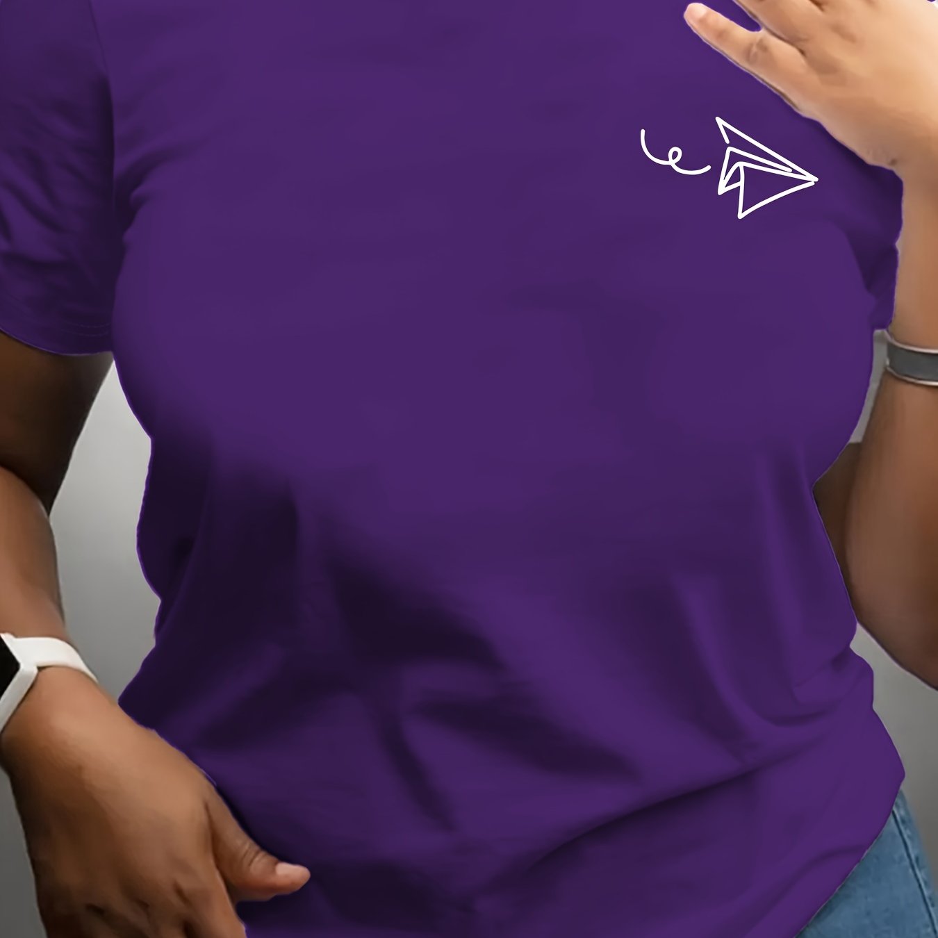 Plus Size Women's Casual Sports T-Shirt Breathable Short Sleeve Print