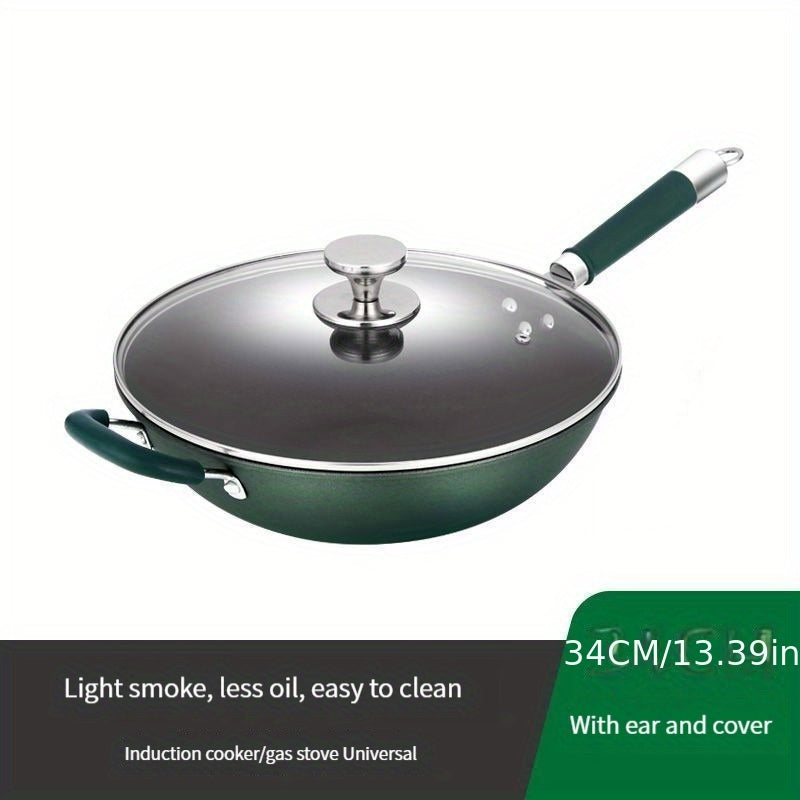 Cast Iron Cookware Set Non-Stick Skillet Egg Fry Pan Wok Stir-Fry Pan for Gas and Induction