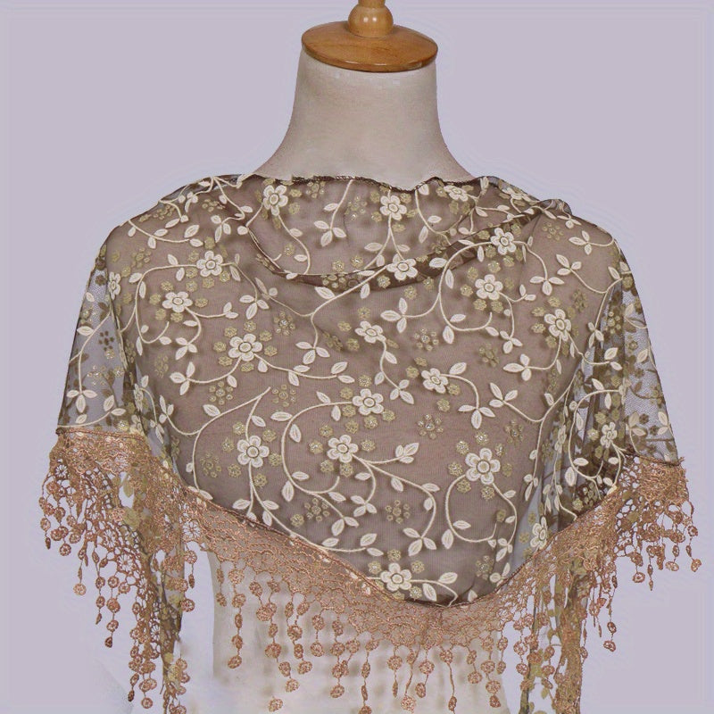 Women's Lace Triangle Veil and Scarf Set for Church Chapel Mantilla Style