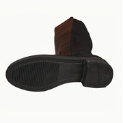 Женские ботинки из искусственной кожи на низком каблуке до середины икры с молнией, противоскользящая подошва