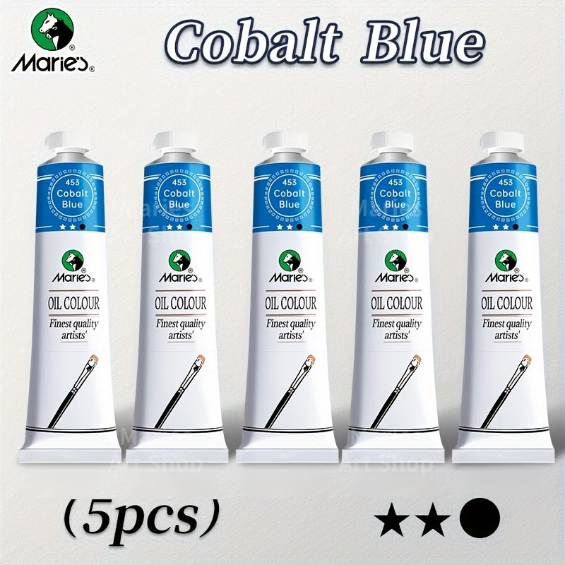 Oil Paint Set 5 Pieces 1.7 Fl Oz Vibrant Colors Professional Quality