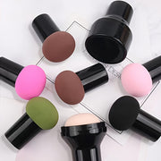 Uniseks latekssiz qo‘ziqorin makiyaj cho‘plami, go‘zallik pufli va tutqich bilan