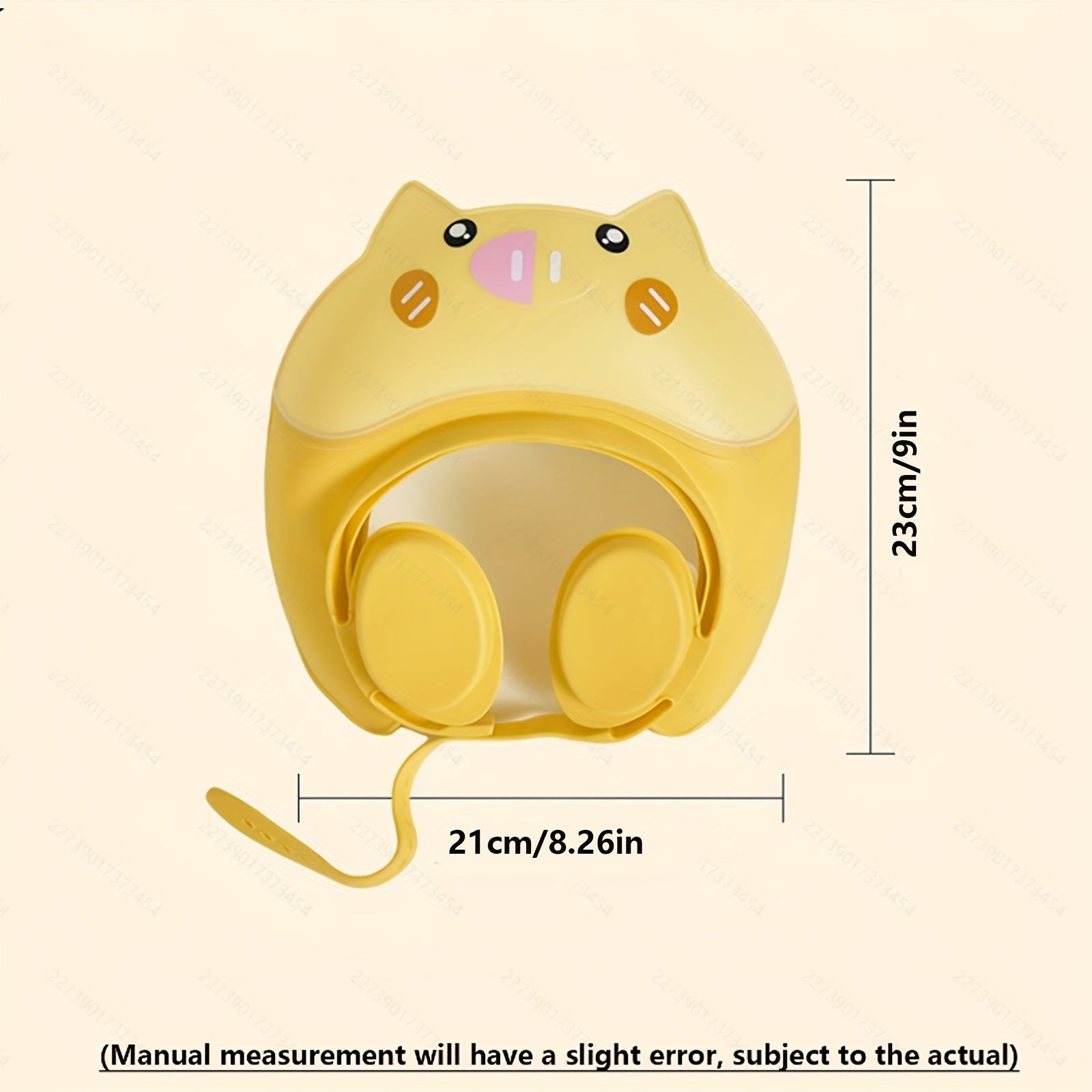 Детский шапочка для душа с регулируемым дизайном из TPE в виде поросенка для ванны Розовая, синяя, желтая