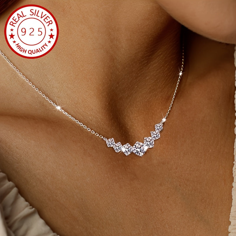 925 sterling kumushdan yasalgan, zamonaviy ayollar uchun marvaridli kulgili naqshli bo'yinbog' - tug'ilgan kunlar, to'ylar, Yangi yil yoki Sevishganlar kuni uchun mukammal.