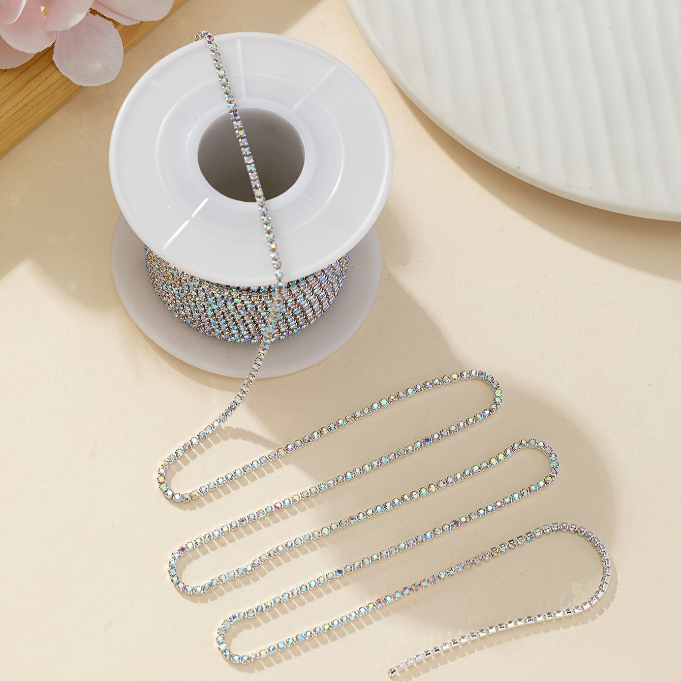 400cm Suv burg'ulash zanjiri, tirnoq san'ati uchun, super chaqnashli, professional foydalanish