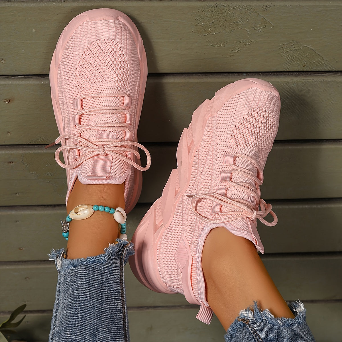 Women's Breathable Mesh Casual Sneakers Low-Top Walking Shoes