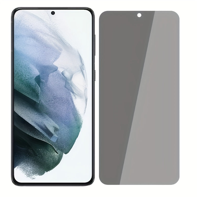 Samsung S25/S24/S23/S22/S21 uchun maxfiylik filtri va porloq qoplama bilan temperlangan shisha ekran himoyachisi. To'liq qoplama, barmoq izlari bilan ochish mosligi va lotus bargi bionik xususiyatlariga ega.