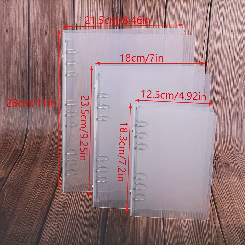Transparent Twill PP Binder Shell A6 A5 B5 with 5 or 6 Holes