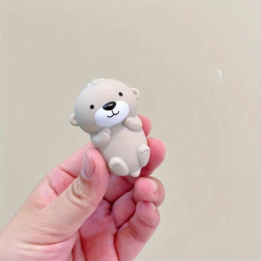 Kids Bath Toys Set with Silicone Otter and Seal Water Toys Musical Pinch Stacking Floating