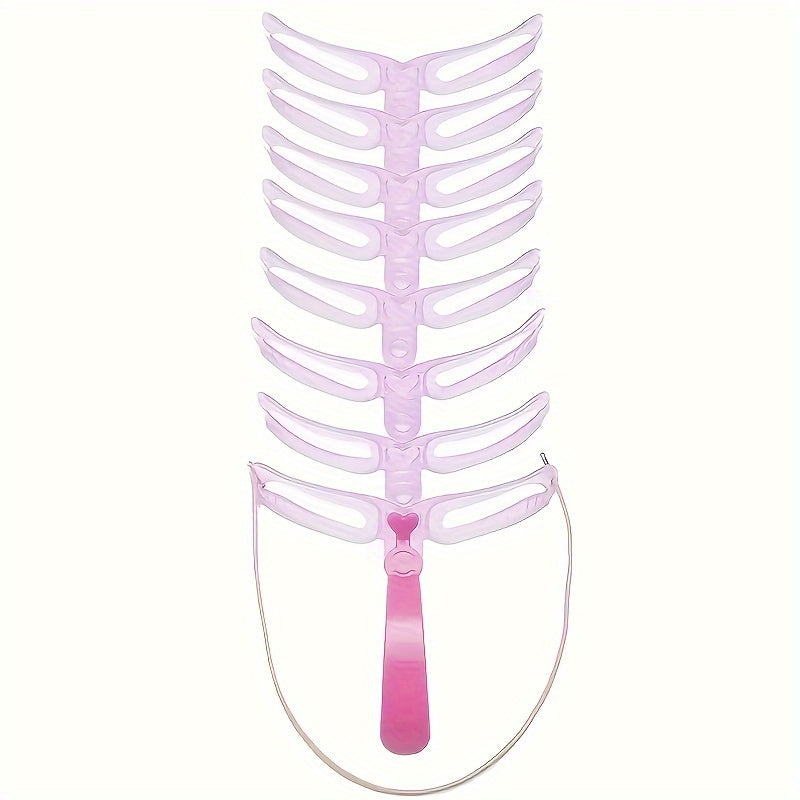 8-Piece Reusable Eyebrow Stencil Kit with Handle for Shaping and Templates