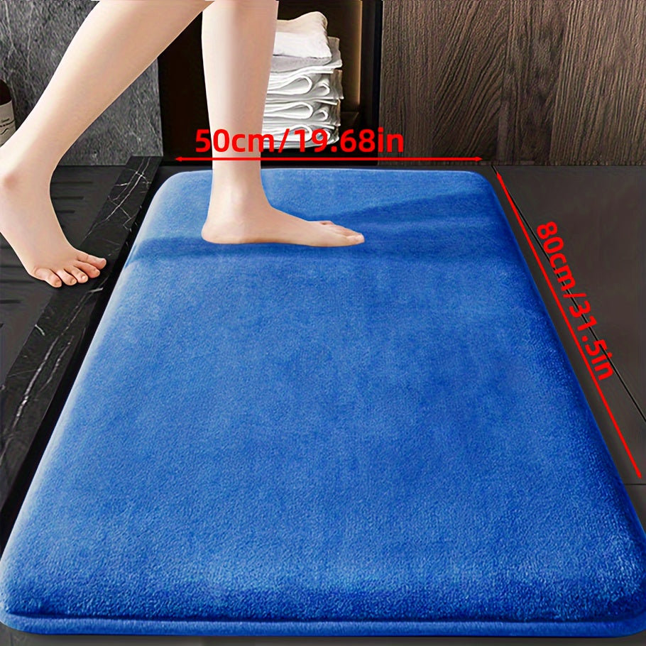 Soft Polyester Bathroom Mat Non-Slip Absorbent Geometric Design for Shower and Bedroom