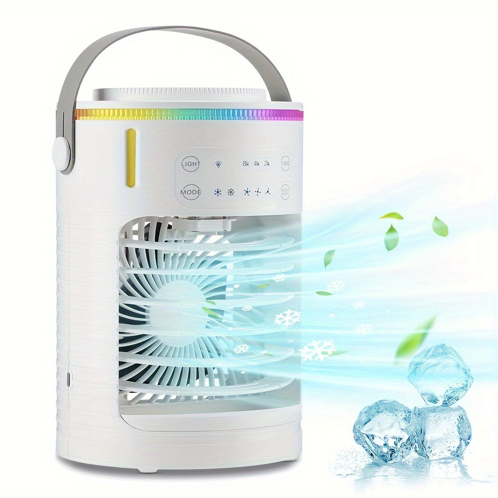 Portable Misting Air Cooler Fan with Touch Control, 3 Speeds, USB Powered