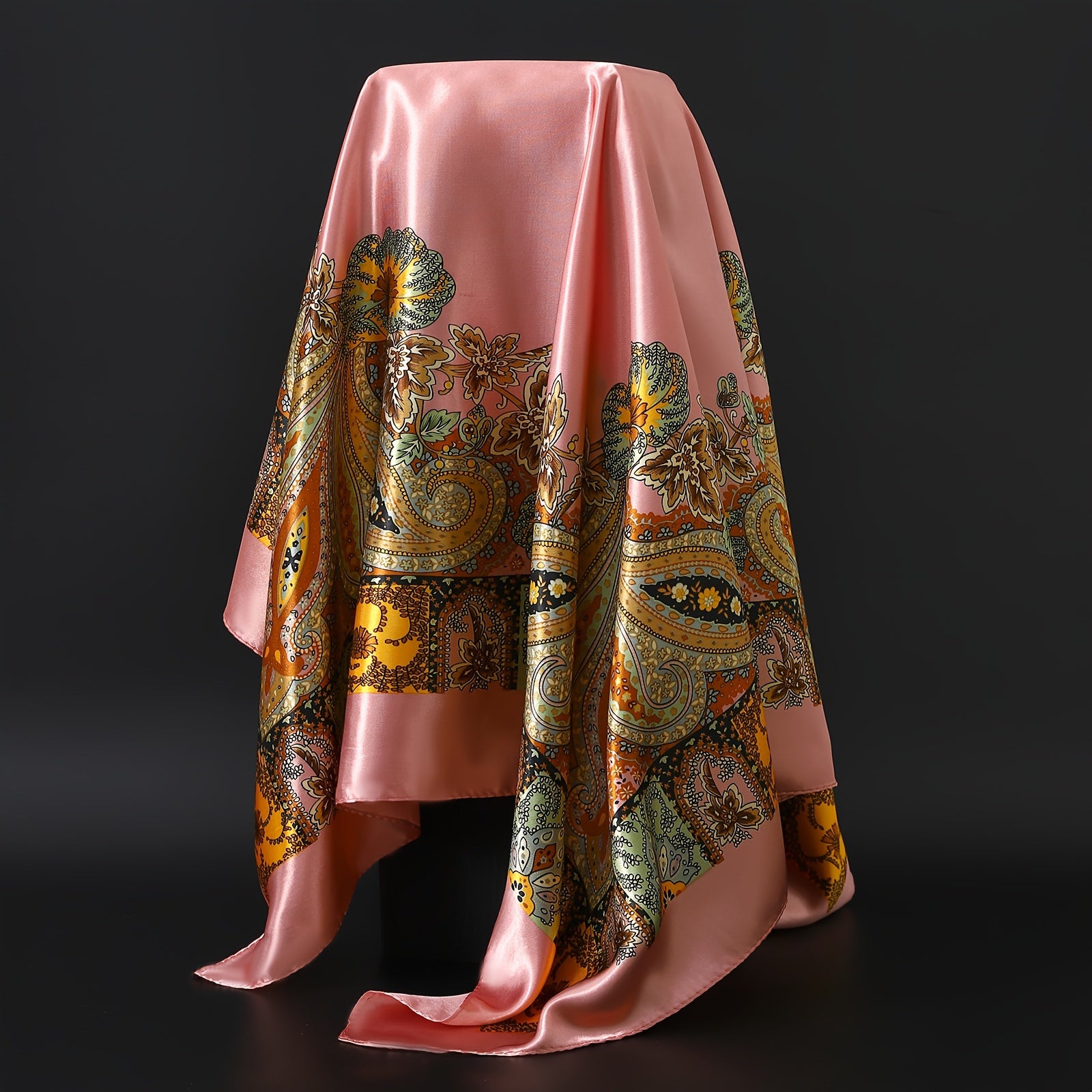 Unisex 90x90cm Polyester Printed Square Scarf Windproof Sun Protection Shawl for All Seasons