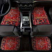 Car Floor Mats 2D Flat Vintage Ethnic Style Universal Fit 4 Pcs